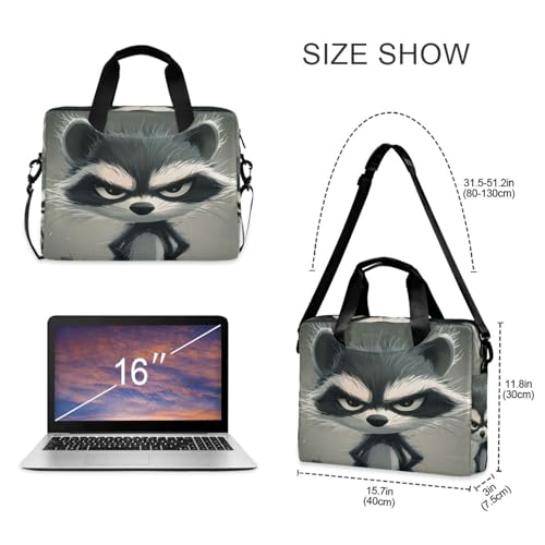 Maletín para laptop 15.6" correa y asa gris divertido miniatura 5