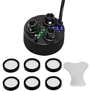 Mxmoonant 3 Head Vijvermistmakers Ultrasone Fogger Plastic Verstuiver Luchtbevochtiger 1500mL/H met 6 Reserve Vernevelingsschijven voor Fontein Vijver Aquarium Rotstuin Sink