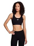 Reebok High Speed Women's Medium Impact Sports Bra - with Removeable Cups & Elastic Hem Band, Black, Large