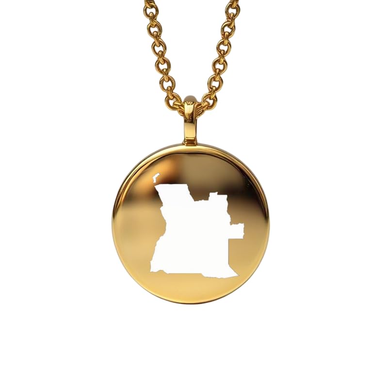 Colgante mapa de Angola de plata y oro, dije de la Tierra para mantener viva tu raíz y tus viajes