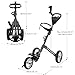 Cavevine 3 Wheel Golf Push Cart ，Foldable Walking Golf Bag Cart with Foot Brake - Golf Push-Pull Cart Accessories with Umbrella Holder and Beverage Holder
