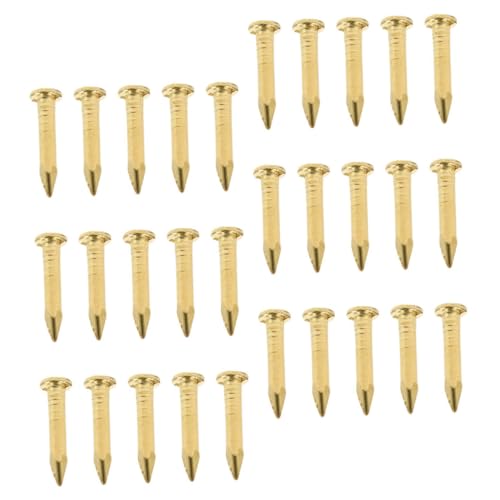 VILLCASE 100Pcs Copper Nails Head Durable Copper Nails for Hanging Pictures Furniture and More for Woodworking and Home Improvement