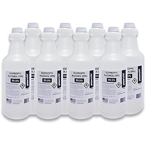 USP Grade Isopropyl Alcohol 99.5+% - 8 x 1000 ml - More Than 2 Gallons - 8 Liters of High Purity IPA 99.5% - Made in USA Cover