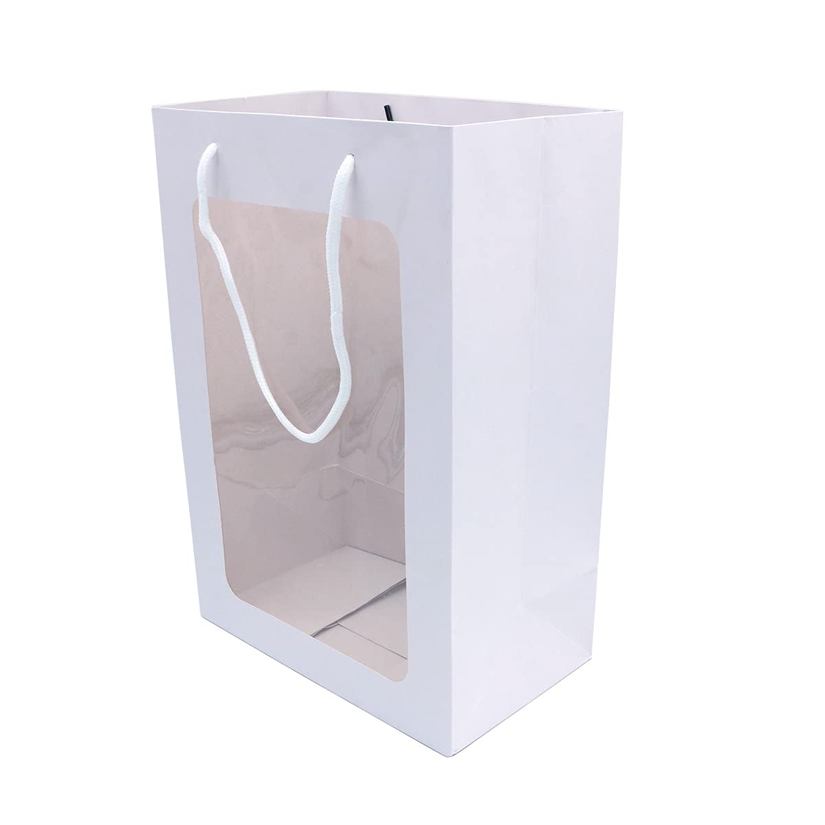 Sacs de bouquet avec grande poignée blanche et fenêtre transparente panoramique