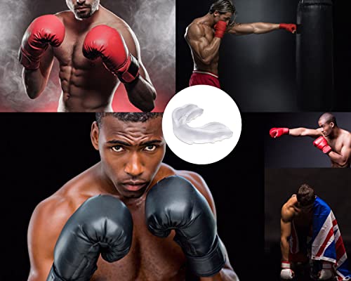 Mundschutz Boxen, 6 Stücke Sport Zahnschutz Mundschutz Boxen Herren,Sportmundschutz für Boxen, Kampfsport, MMA, Muay Thai, Hockey, Schützt Zähne, Zahnfleisch & Kiefer(Transparent)