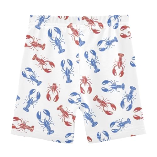 Crawfish Pattern Girls Shorts Elastic Waist Sports Shorts Girls Leggings Pants for 4-10 Years2