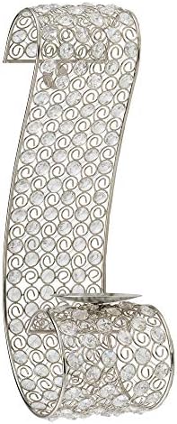 Modern Day Accents Voluta Cristal Scroll Wall Sconce, Silver (5716)