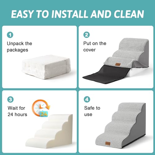 COZY KISS Escadas Para Cães Passos Para Cães Rampa Para Cães E Gatos Pequenos, Escadas Para Animais