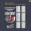 abeec Silver Luxury Christmas Crackers – 6 Large 14" Festive Crackers With Hats, Trivia Quiz Cards And Practical Gifts – Glitter Silver Finish For Elegant Christmas Celebrations #1