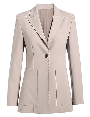 Blazer costume femme Kromoc à col pointe et bouton unique élégant pour le bureau