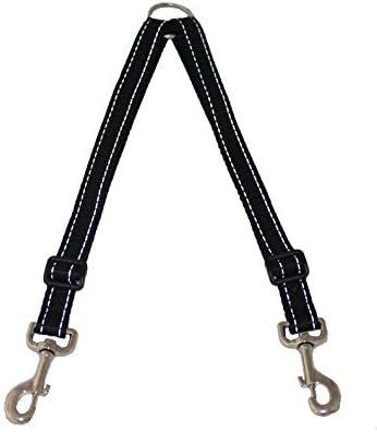 Reflective - Double Dog Leash - No Tangle - Adjustable - 13-24" - Made in USA