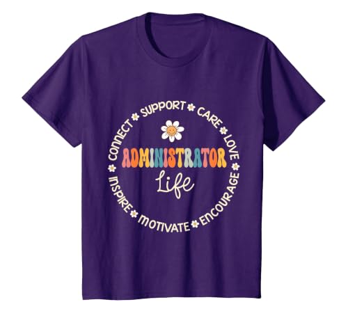 Administrator Life Appreciation Week Back to School T-Shirt, Youth, Purple, 4T