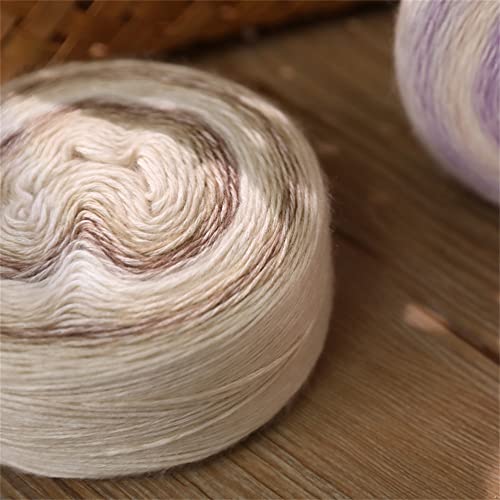 Shike Moonlight Long Gradient Colorful Soft Cake Yarn,Multicolor Rainbow Yarn For Knitting Or Crocheting,150G 75% Long-Staple Cotton 17% Acrylic 8% Merino-Wool,Self Striping Air Yarn (2804) #TOP6