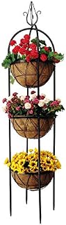 OUTOUR Obelisk Trellis Planter Flower Pots Stands Holder 3 Planter Baskets with 12