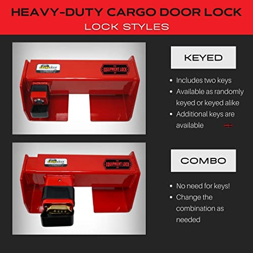 Image of Equipment Lock Heavy Duty Cargo Door Lock - Powder Coated Steel Shipping Container Lock - Maximum Security Semi Trailer Door Lock - Semi Truck Accessories and Trailer Security (Keyed Alike)