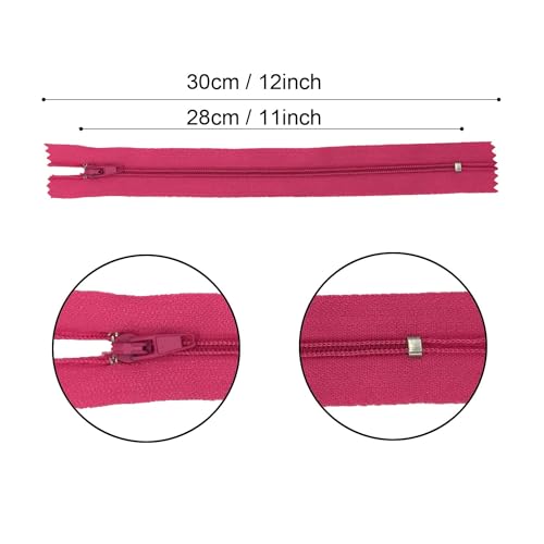 Image of 12 Inch Zippers, DOITEM 72 pcs 30cm /12 Inch Zippers for Sewing Multicolor Nylon Coil Zipper for Sewing and Crafts 24 Colors