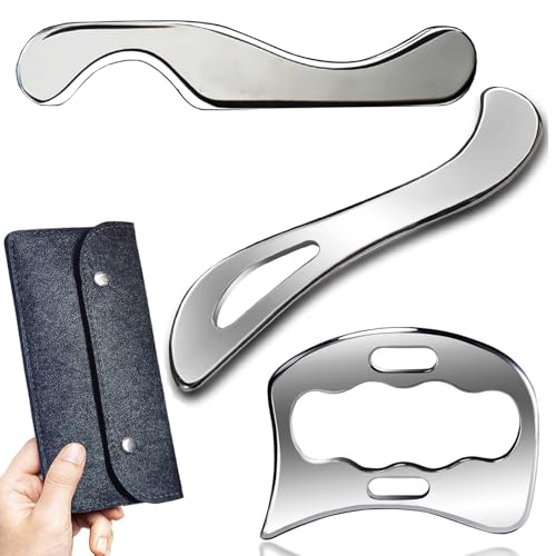 Outil de massage Gua Sha 3 en 1 en acier inoxydable pour thérapie musculaire