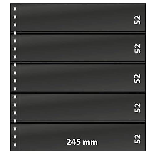 Feuille de classement noire LINDNER Omnia 5 bandes 52 mm pour album de timbre