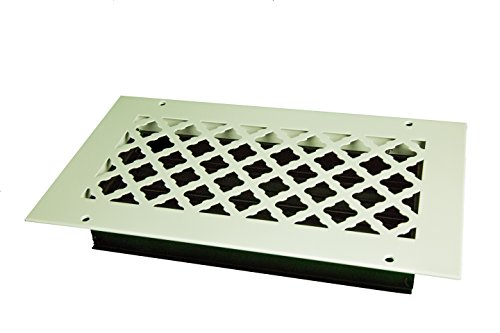 6 x 12 White (Paintable) Tuscan Ceiling and Wall Register with Damper (8