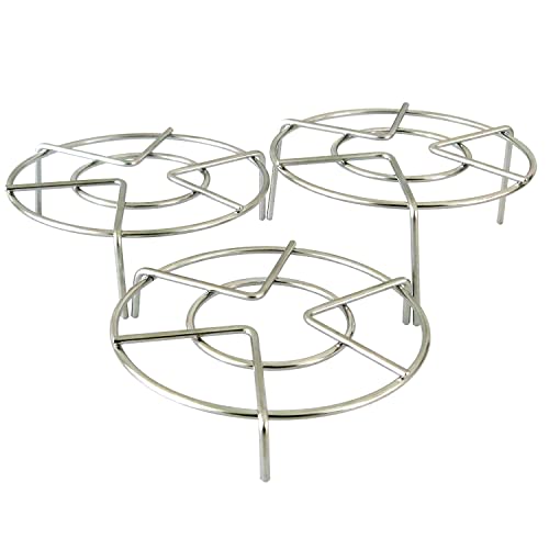Grizef Dämpfkorb Edelstahl 3 Stück Runde Steamer Rack Dampfgarer Einsatz Kochständer Dämpfen Rack Kuchenrost Dämpfeinsatz Edelstahl Einlegerost Dampfgitterständer für Kochtöpfe Töpfe Druckkocher Cover