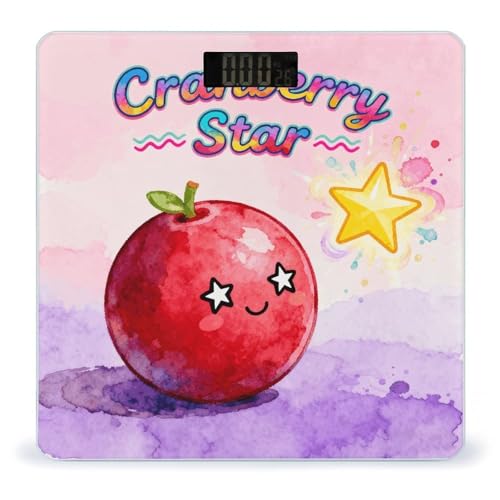 Báscula digital Cranberry Star para baño, pantalla LCD
