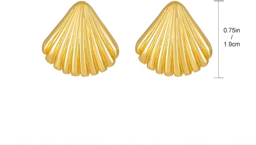 Seashell Gold/Silver Earrings Chunky Gold Hoop Earrings for Women Lightweight Seashell Stud Earrings Fashion Jewelry Summer Beach Ocean Jewelry Gift - Image 6
