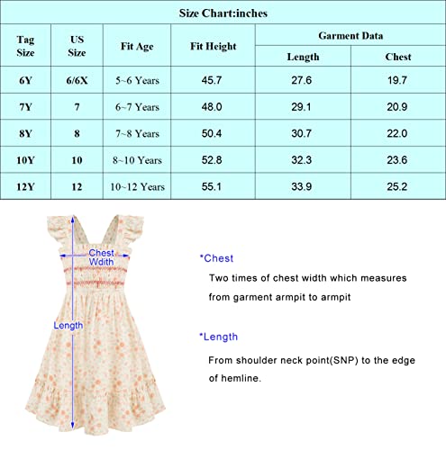 Girls Summer Dresses Floral Ruffle Sleeve Sundress Casual A-Line Flowy Dress Blue Floral 6Y #TOP5