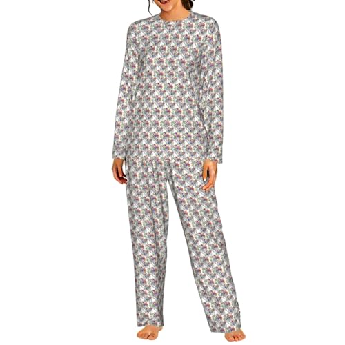 Pyjama manches longues femme doux et élastique contre les nuits inconfortables