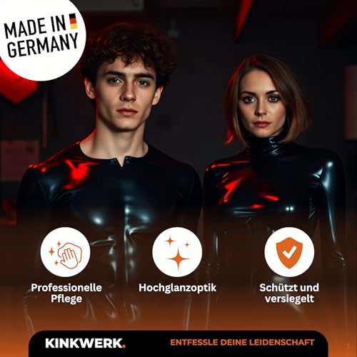 KINKWERK Ultra Shine 250ml | Shining Spray Hochglanz-Latexpflege & Anziehhilfe | Öl für Latex | Geruchslose Gummipflege mit reinem Silikonöl | Latex, Rubber Pflege für intensiven Glanzeffekt