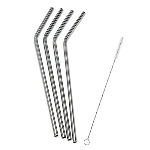 Stainless Steel Drinking Straws, Set of 4, Fits 20 Oz & 30 Oz Cups Free Cleaning Brushed Included (straw)