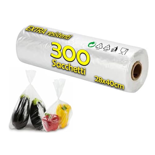 NOBILE LOVELYCARE 240 Sacchetti freezer per la conservazione e la congelazione degli alimenti misura 28x40cm 5 litri buste trasparenti in polietilene per il congelatore ed il frigo