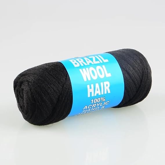 70g 1Pc Brazilian Wool Hair for Braiding Yarn African Wig Hair Yarn Braid Hair Dreadlock(Coffee)
