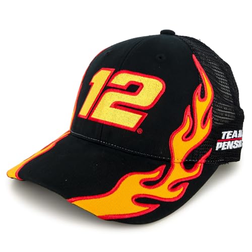 Gorra Checkered Flag Sports Ryan Blaney Flame #12 Mesh Negra miniatura 1