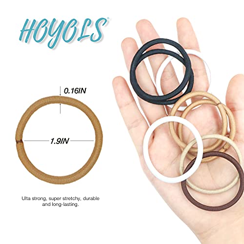 No Metal Hair Bands for Women's Hair, Ponytail Holders, No Snag Braided Hair Elastic Thick Tie for Girl Women Thick Hair 50 Court 1/8 Inch (Beeline Honey) - Image 2