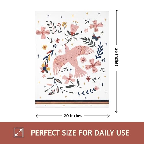 Folkulture FKSVKTCP Kitchen Towels With Hanging Loop, Set Of 2, 100% Cotton Dish Towels thumb #4