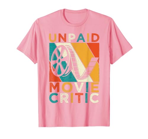 Unpaid Movie Critic Film Cinema Motion Picture Fan T-Shirt, Men, Pink, X-Large