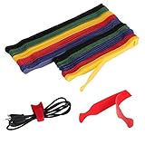 Fu Store 100Pk Reusable Fastening Cable Ties Adjustable Straps Multicolor Strong Reusable Wire...