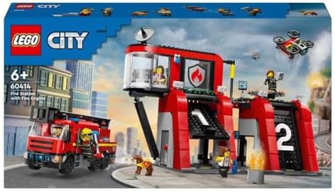 LEGO City İtfaiye Kamyonlu İtfaiye Merkezi 60414-6 Yaş ve Üstü Kız ve Erkek Çocukları için 5 Mini Figür ve 1 Köpek Figürü İçeren Yaratıcı Oyun Seti, Çocuklar için Doğum Günü Hediyesi (843 Parça) - Görsel 3