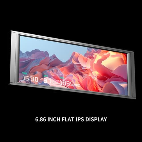 Image of Trofeo Vision LCD Black Edition Case Sub-Display Features a 6.86-inch Full-Color LCD Display (1280x480 Resolution) with a Magnetic Panel Screen, Supporting DIY Dynamic /Static Images