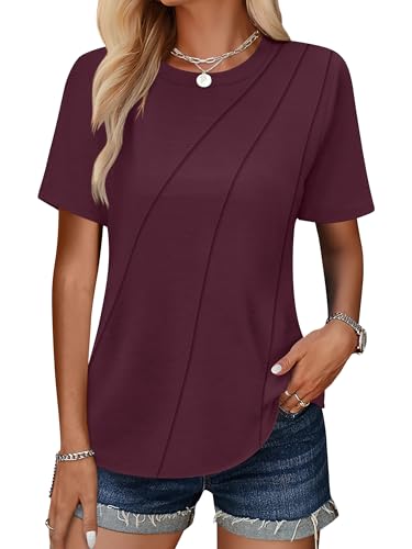 ANRABESS Womens Summer Tops Workout Shirts Beach Vacation Outfits Business Tshirts Dressy Fashion Spring Clothes 2025