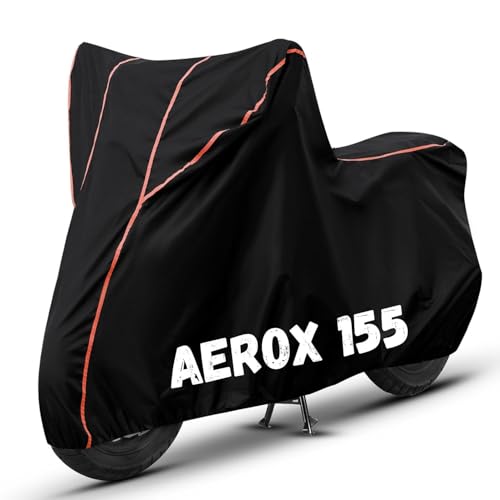 Image of Bike Cover for Aerox 155 100% Waterproof, Dustproof & Scratch Resistant| Fully Bottom Elastic UV Resistant Heavy Duty Body Cover | All Weather Outdoor Use