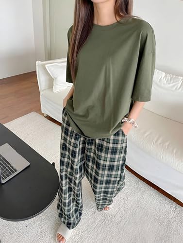 Image of KSHS Printed Round Neck Short Sleeve Nightsuit Set | Pajama Set | Casual Night Dress for Women