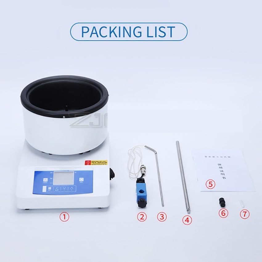 Baño María de laboratorio, Agitador magnético inteligente de 1000 ml/2000 ml, calefacción eléctrica, laboratorio, pantalla digital, baño de agua y aceite a temperatura constante, 50-2000 rpm(2000ml)