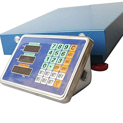 Close-up of the KATSU scale's LED display unit with buttons and digital readouts