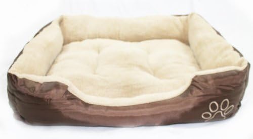 MAX-CAREDeluxe Soft Washable Dog Pet Warm Basket Bed Pad with Fleece Lining (((Medium(61 * 48 * 18cm)), BROWN)