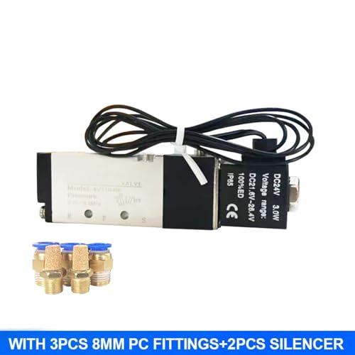 Électrovanne pneumatique de commande 4V110-06 distributeur 5/2 voies 12V - 3