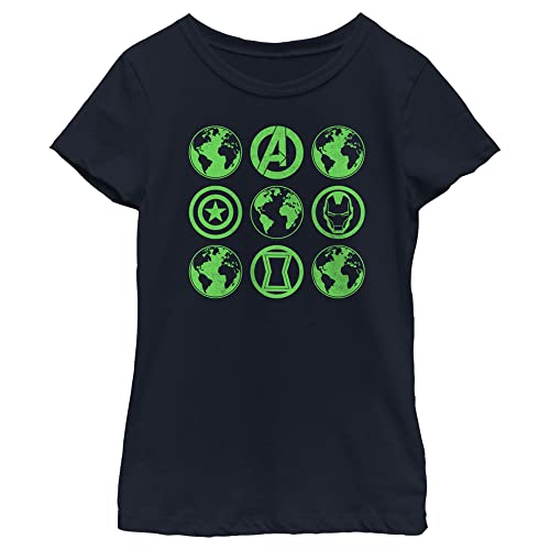 T-Shirt Marvel Avengers Green Globes Fille en Coton Confortable