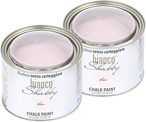 CHALK PAINT Rosa Pintura Shabby Chic Vintage para muebles y paredes extra mate (2 x 500 ml)