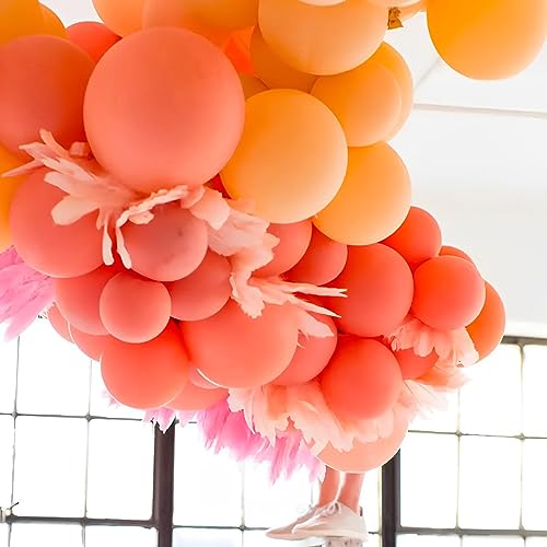 Image of Voircoloria 110pcs Orange Balloons 12inch Burnt Orange Latex Party Balloons for Thanksgiving Day, Fall Theme Party, Wedding, Birthday, Halloween, Baby Shower, Anniversary Party Decorations