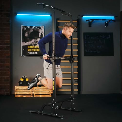 zeigt kompakte 122x110 cm Basis für kleine Räume. - Detailansicht von TREX SPORT Power Tower TX-060PR Deal – Dealfoxx.de